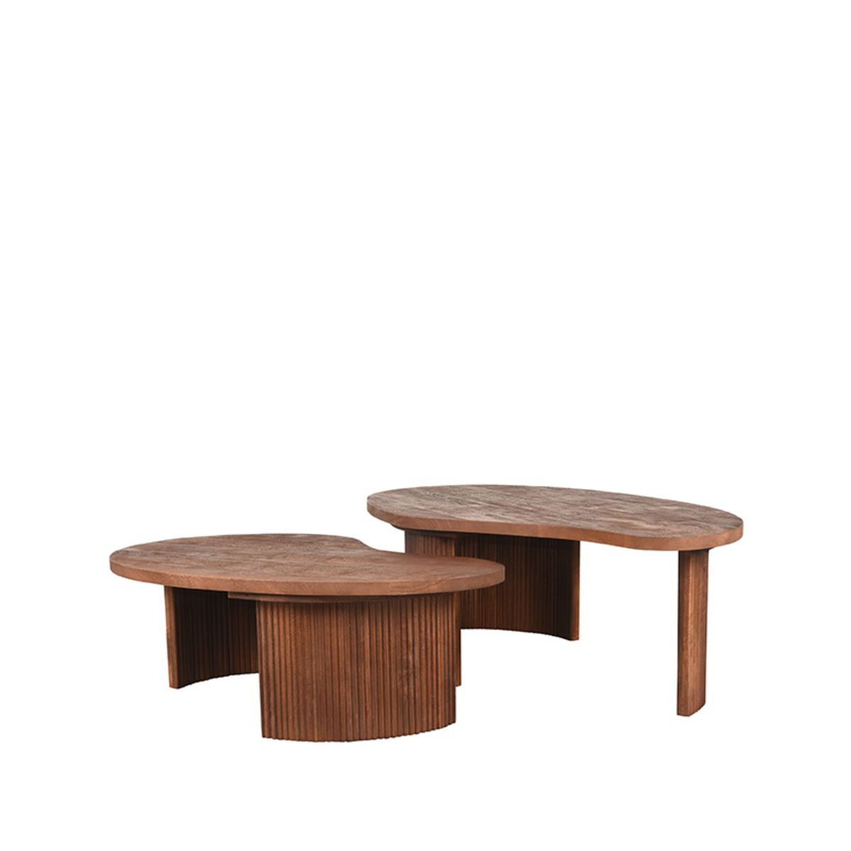 LABEL51 Salontafel Timon 100x58x40 cm - Espresso - Mangohout - Set van 2
