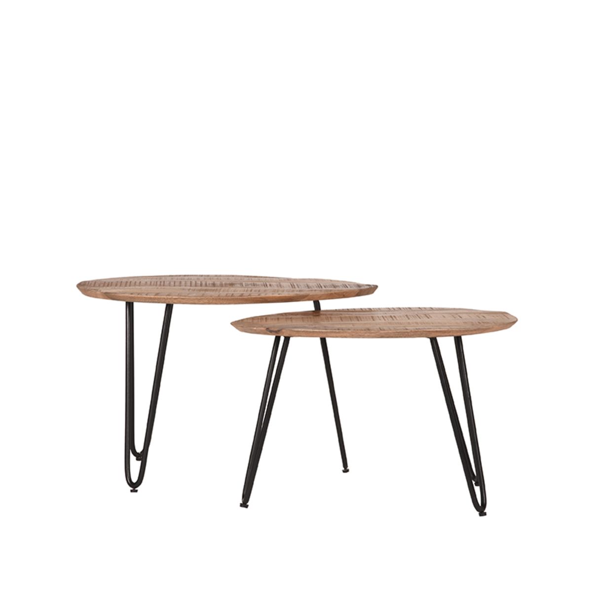 LABEL51 Salontafel Set Frisk 68x43x44 cm - Bruin - Mangohout