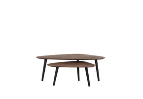 LABEL51 Salontafel Rock 110x64x39 cm - Espresso - Mangohout - Set van 2