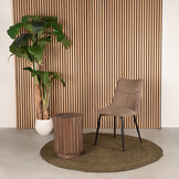 LABEL51 Bijzettafel Novan - Espresso Ø35cm - Mangohout