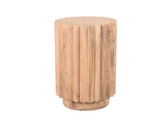 LABEL51 Bijzettafel Novan - Naturel - Mangohout -Ø35cm