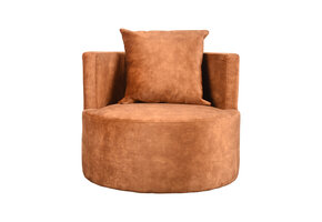 LABEL51 Fauteuil Evy 90x90x75 cm - Oker - Velours