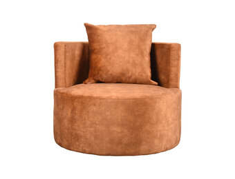 LABEL51 Fauteuil Evy 90x90x75 cm - Oker - Velours