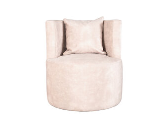 LABEL51 Fauteuil Evy 65x65x75 cm - Naturel - Velours