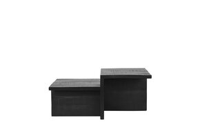 LABEL51 Salontafel Skip 90x50x40 cm - Zwart - Mangohout