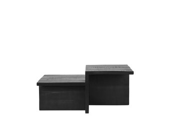 LABEL51 Salontafel Skip 90x50x40 cm - Zwart - Mangohout