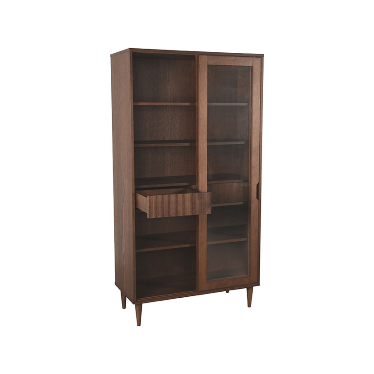 LABEL51 - Vitrinekasten Jule - Walnoot - 49x100x180cm
