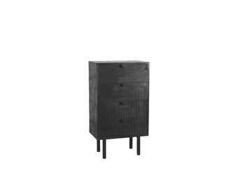 LABEL51 Ladekast Cotia - Zwart - Mangohout - 50cm breed