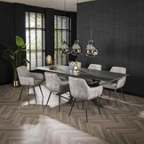 Hoyz Collection - Armstoel Rib 2 Stuks - Zilverkleurig