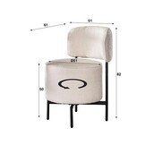 Hoyz Collection - Stoel Cocktail Draaibaar - 2 Stuks - Boucle Wit