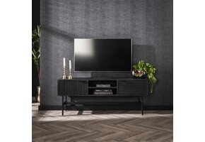 Hoyz Collection - TV-meubel Marina - 40x140x55cm - Massief Mango Zwart