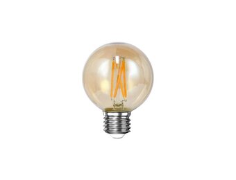 Hoyz Collection - Lichtbron LED [G60] Filament Bol Ø6 - Amberkleurig Glas