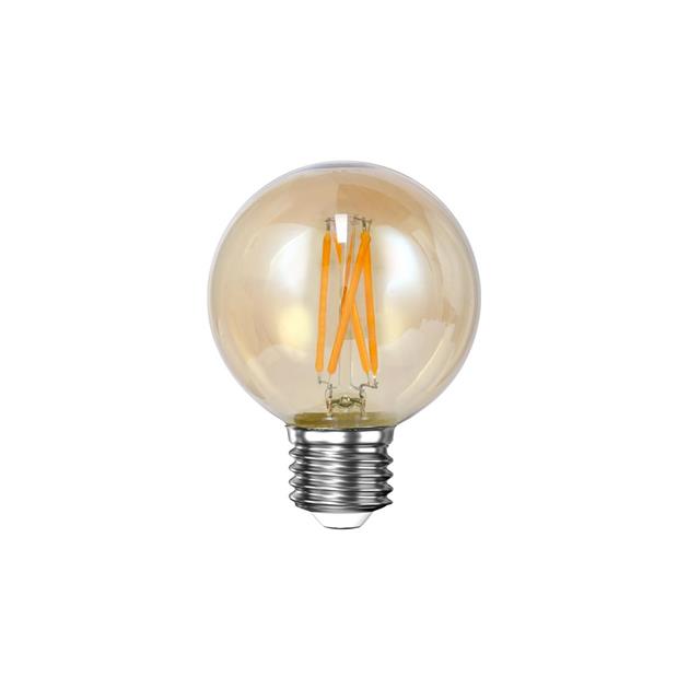 Hoyz Collection - Lichtbron LED [G60] Filament Bol Ø6 - Amberkleurig Glas