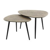 Hoyz Collection - Salontafel Set-2 Driehoekig Metallic - 59x80x43cm - Brons Antiek