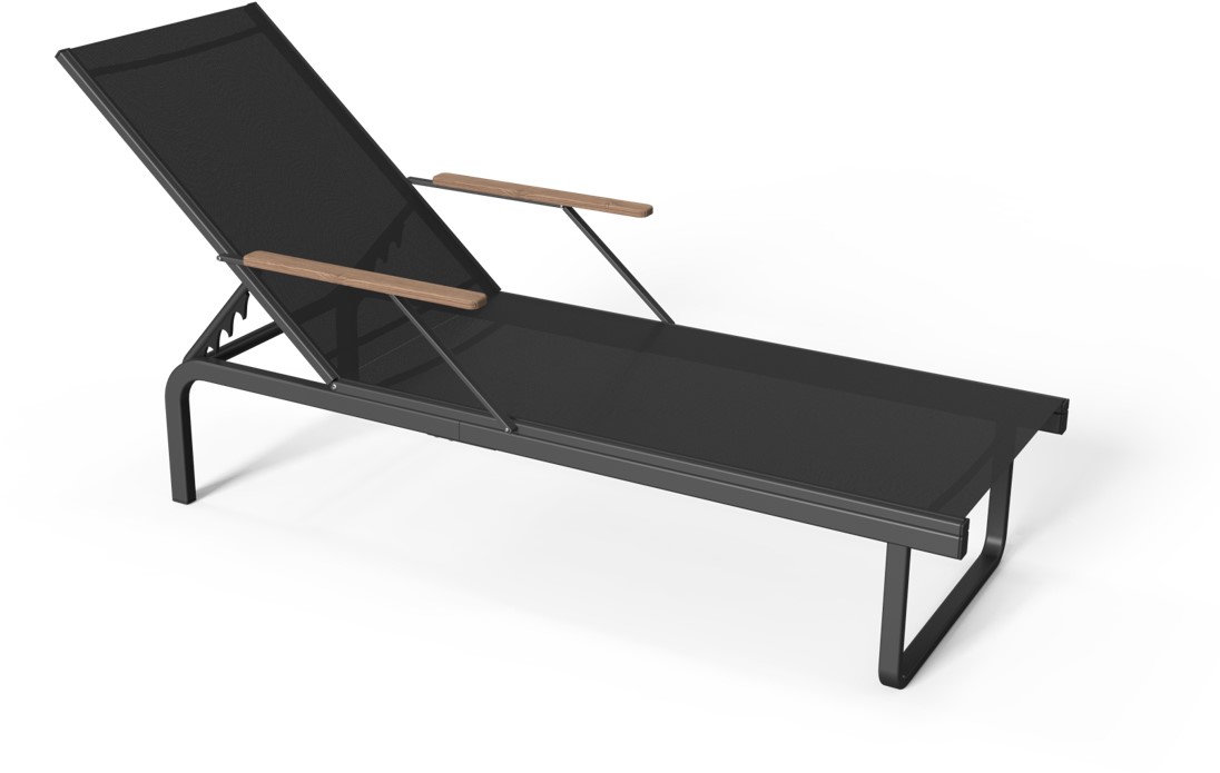 ZOMER-Sens-Line - Hawaii ligbed - verstelbaar - antraciet naturel - 195cm