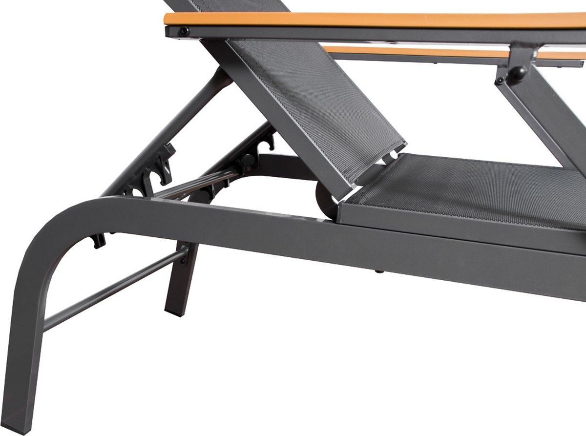 ZOMER-Sens-Line - Hawaii ligbed - verstelbaar - antraciet naturel - 195cm