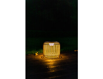 ZOMER-Sens-Line - Fleur Tuinlamp 28cm - Solar &amp; USB - Rotan