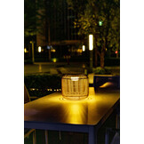 ZOMER-Sens-Line - Fleur Tuinlamp 28cm - Solar &amp; USB - Rotan