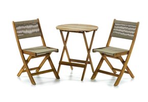 ZOMER-Sens-Line - Lanzarote bistro set - Bruin - Hout - 3-delig