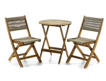 ZOMER-Sens-Line - Lanzarote bistro set - Bruin - Hout - 3-delig