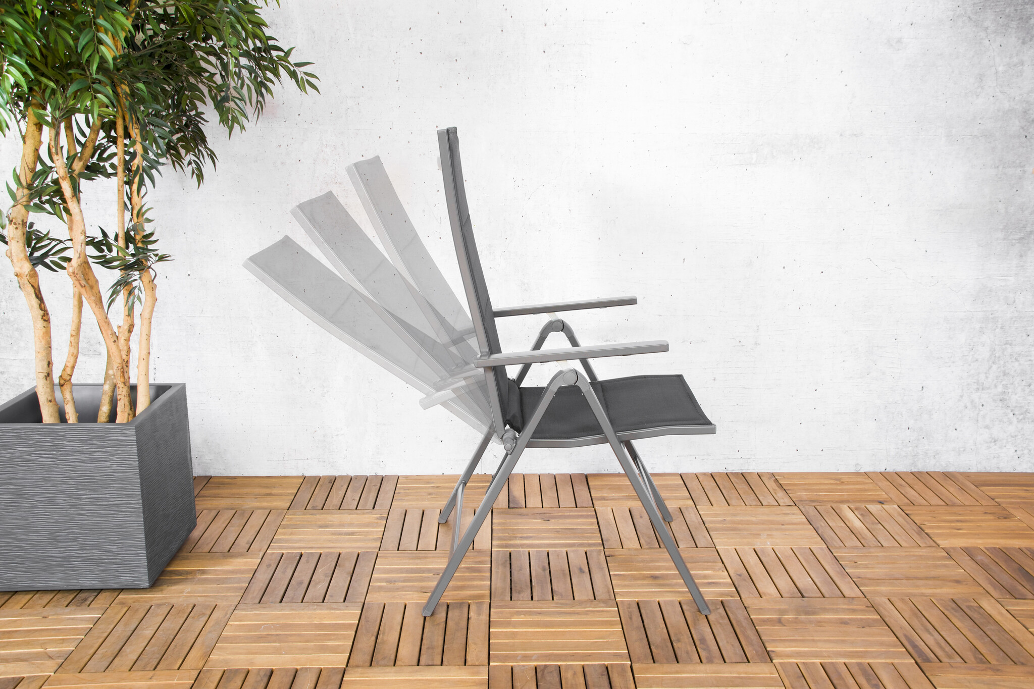 ZOMER-Sens-Line - Parma Tuinstoel - Verstelbare Tuinstoel - Grijs