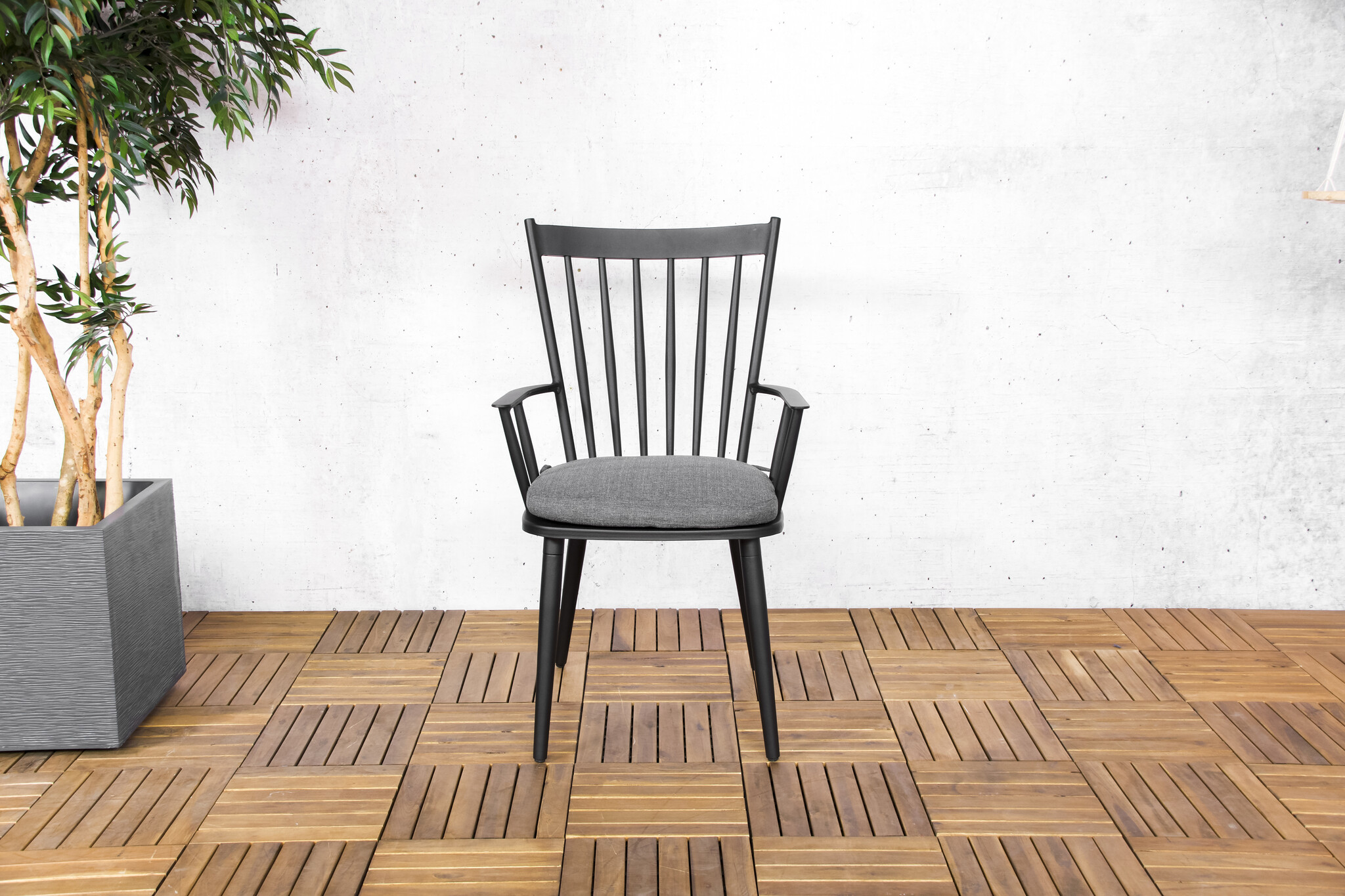 ZOMER-Sens-Line - Amsterdam Tuinstoel Zwart - Aluminium - Set van 2