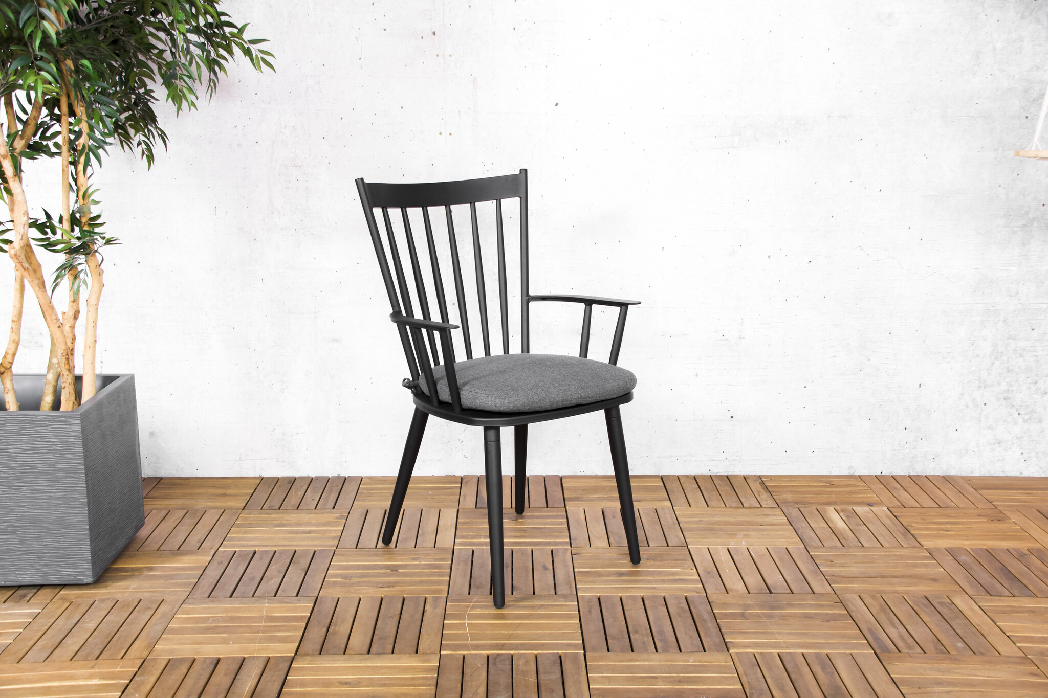 ZOMER-Sens-Line - Amsterdam Tuinstoel Zwart - Aluminium - Set van 2