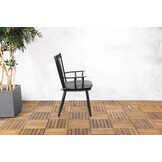 ZOMER-Sens-Line - Amsterdam Tuinstoel Zwart - Aluminium - Set van 2