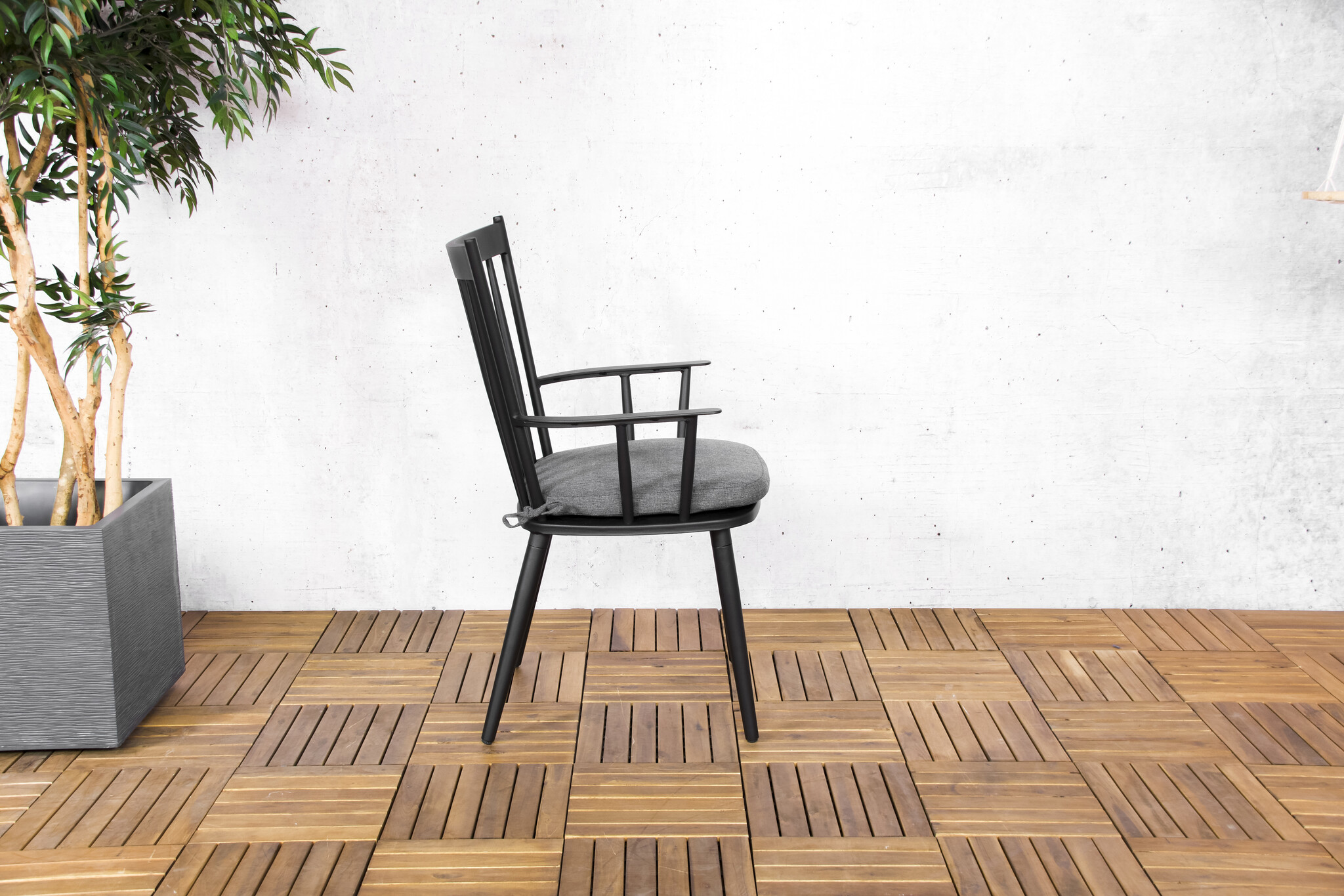 ZOMER-Sens-Line - Amsterdam Tuinstoel Zwart - Aluminium - Set van 2