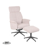 LABEL51 Fauteuil Verdal - Naturel - Boucle - Incl. Ottoman