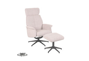 LABEL51 Fauteuil Verdal - Naturel - Boucle - Incl. Ottoman