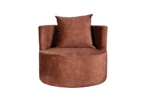 LABEL51 Fauteuil Evy 90x90x75 cm - Rust - Velours