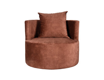 LABEL51 Fauteuil Evy 90x90x75 cm - Rust - Velours