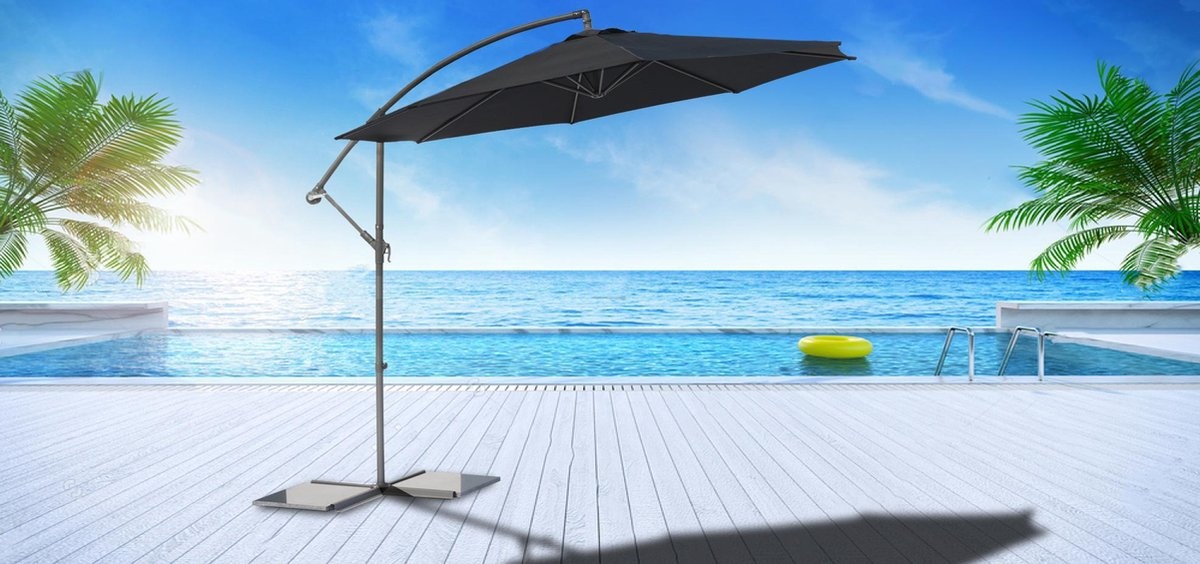 ZOMER-Sens-Line - Menorca Parasol Black Ø300 Cm - Zwart