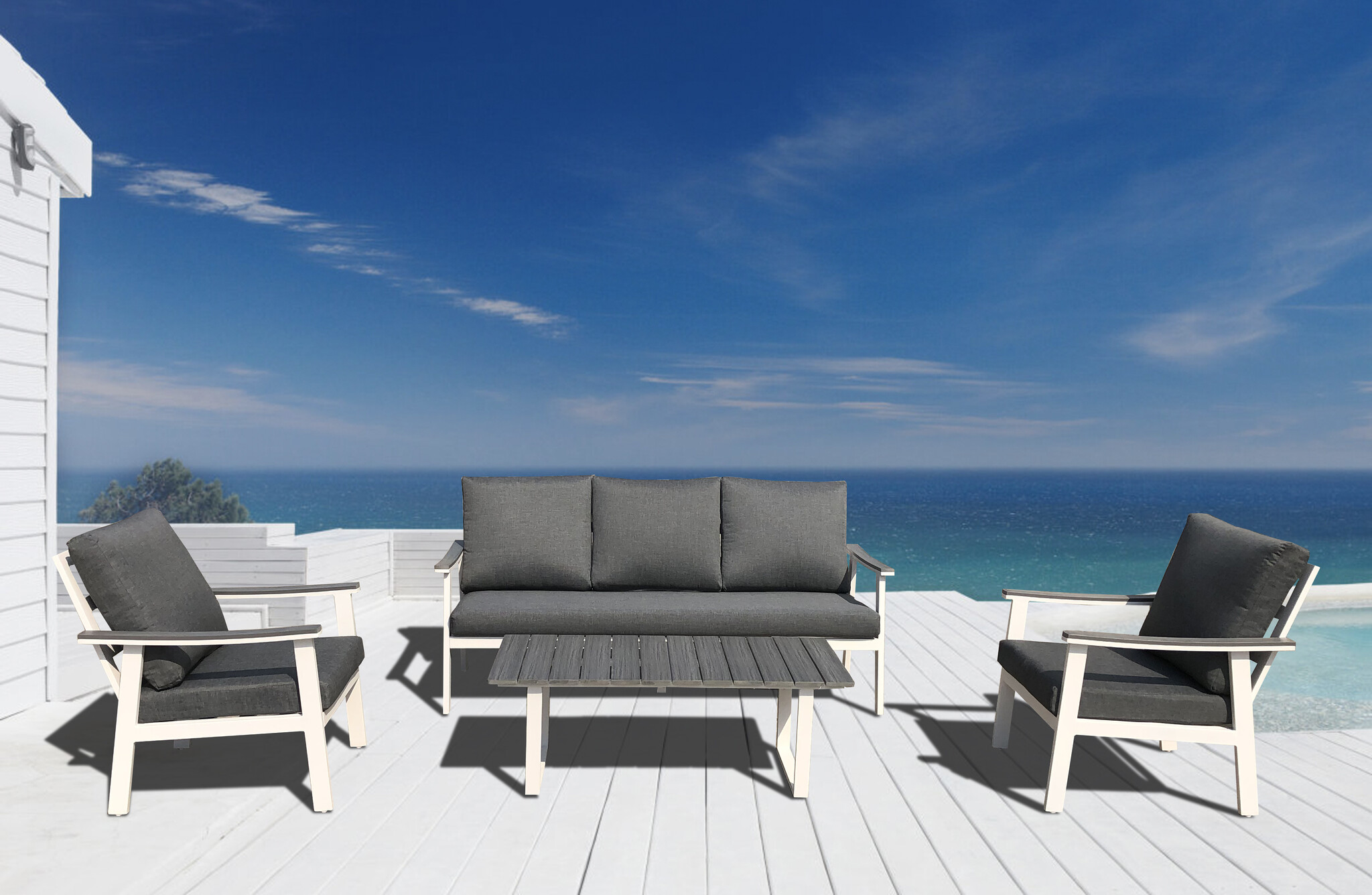 ZOMER-Sens-Line - Dublin Loungeset - 4-delig - Wit