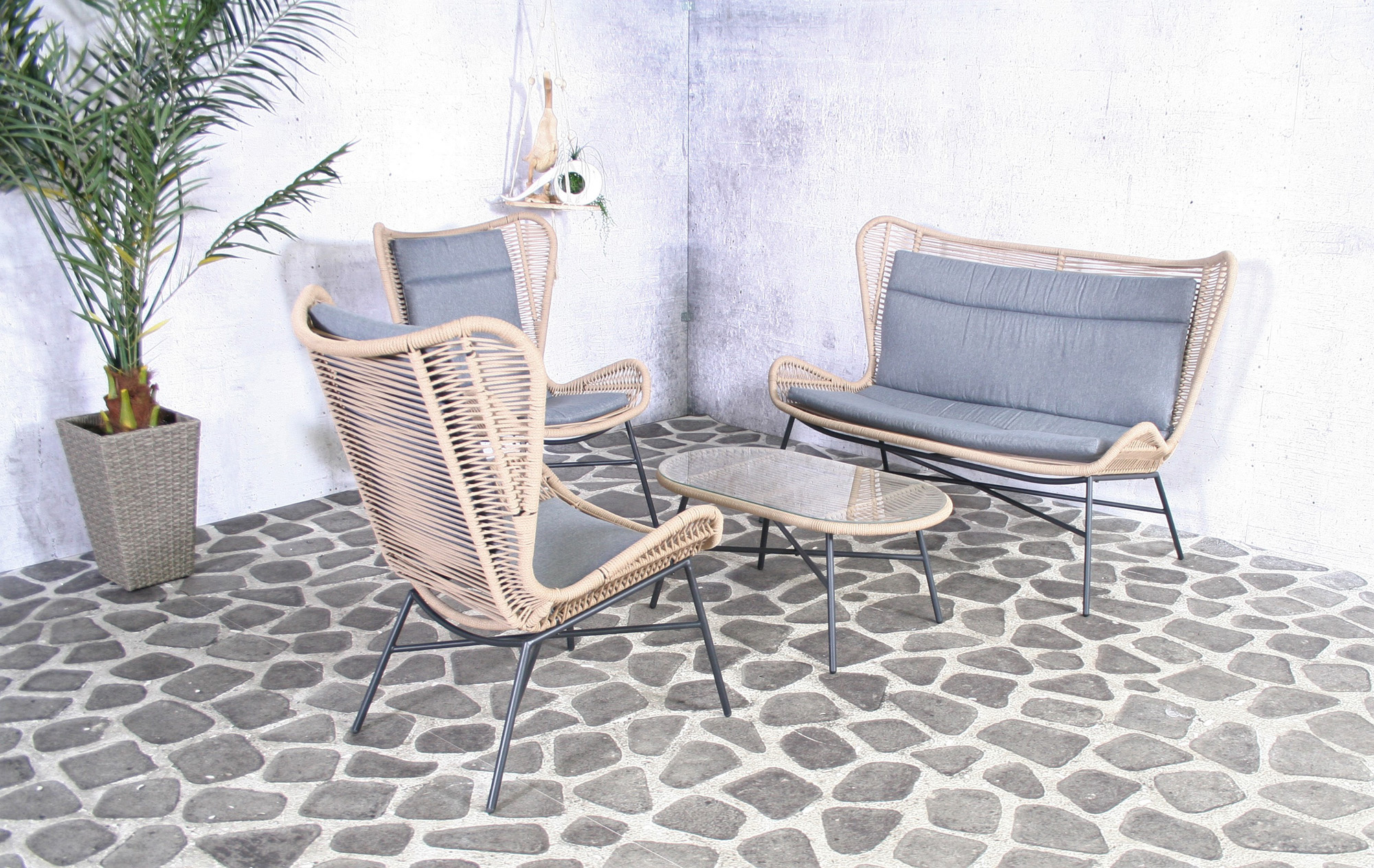 SenS-Line - Rome Loungeset Sand - 4-delig - Beige