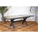 ZOMER-Sens-Line - Monaco Keramiek - Uitschuifbare tuintafel - 167-207cm - Antraciet