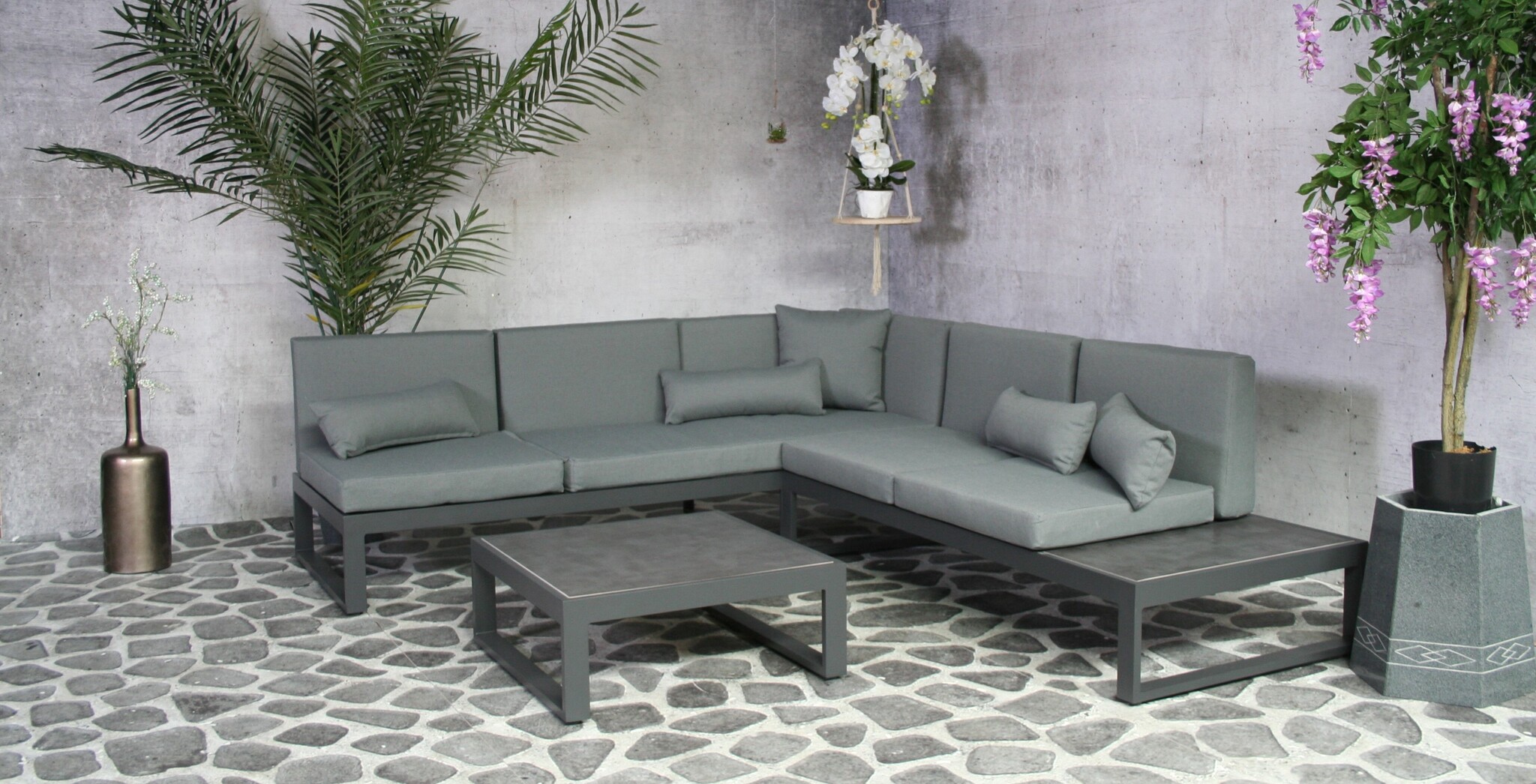 SenS-Line - Malaga Loungeset - 230x260x78 cm - Grijs