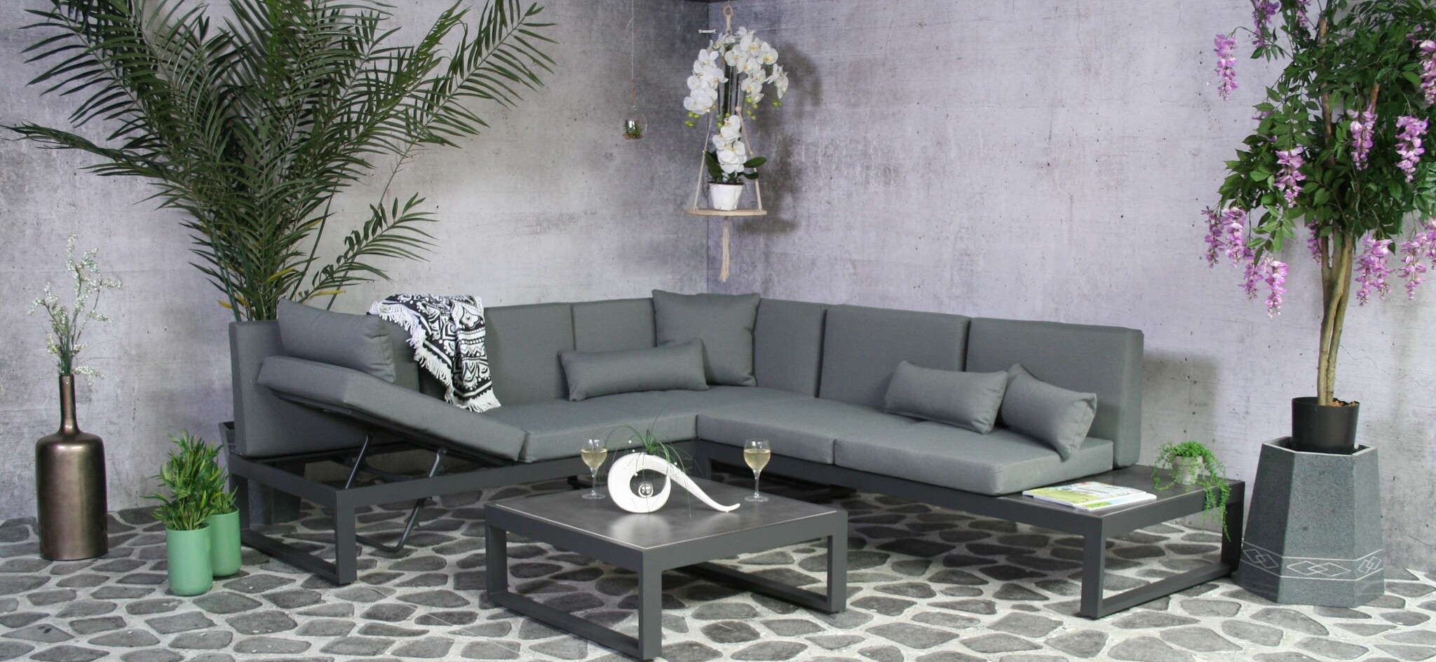 SenS-Line - Malaga Loungeset - 230x260x78 cm - Grijs