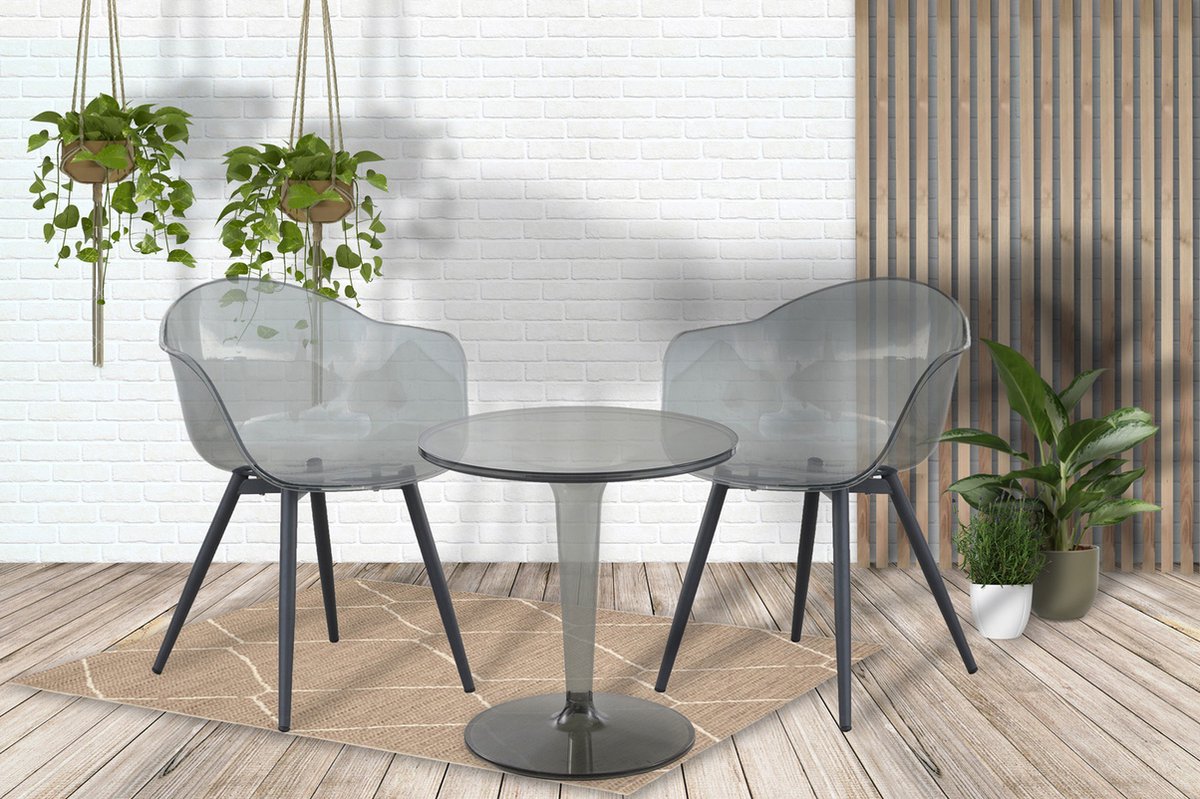 ZOMER-Sens-Line - Casper - Tuintafel - Ø49 cm - Transparant