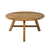 ZOMER-Sens-Line - Woody Teak Bijzettafel - Ø80cm - Bruin