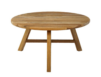 ZOMER-Sens-Line - Woody Teak Bijzettafel - Ø80cm - Bruin