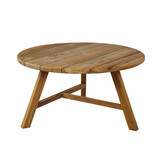 ZOMER-Sens-Line - Woody Teak Bijzettafel - Ø80cm - Bruin