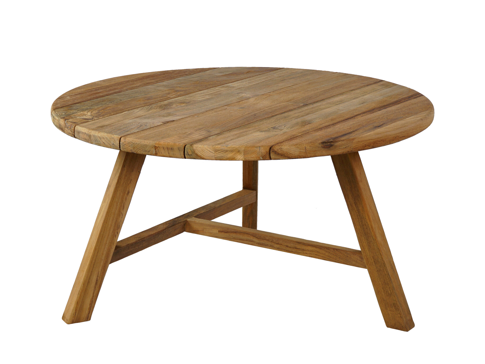 ZOMER-Sens-Line - Woody Teak Bijzettafel - Ø80cm - Bruin