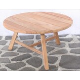 ZOMER-Sens-Line - Woody Teak Bijzettafel - Ø80cm - Bruin