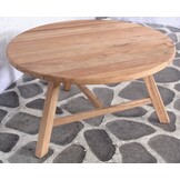ZOMER-Sens-Line - Woody Teak Bijzettafel - Ø80cm - Bruin