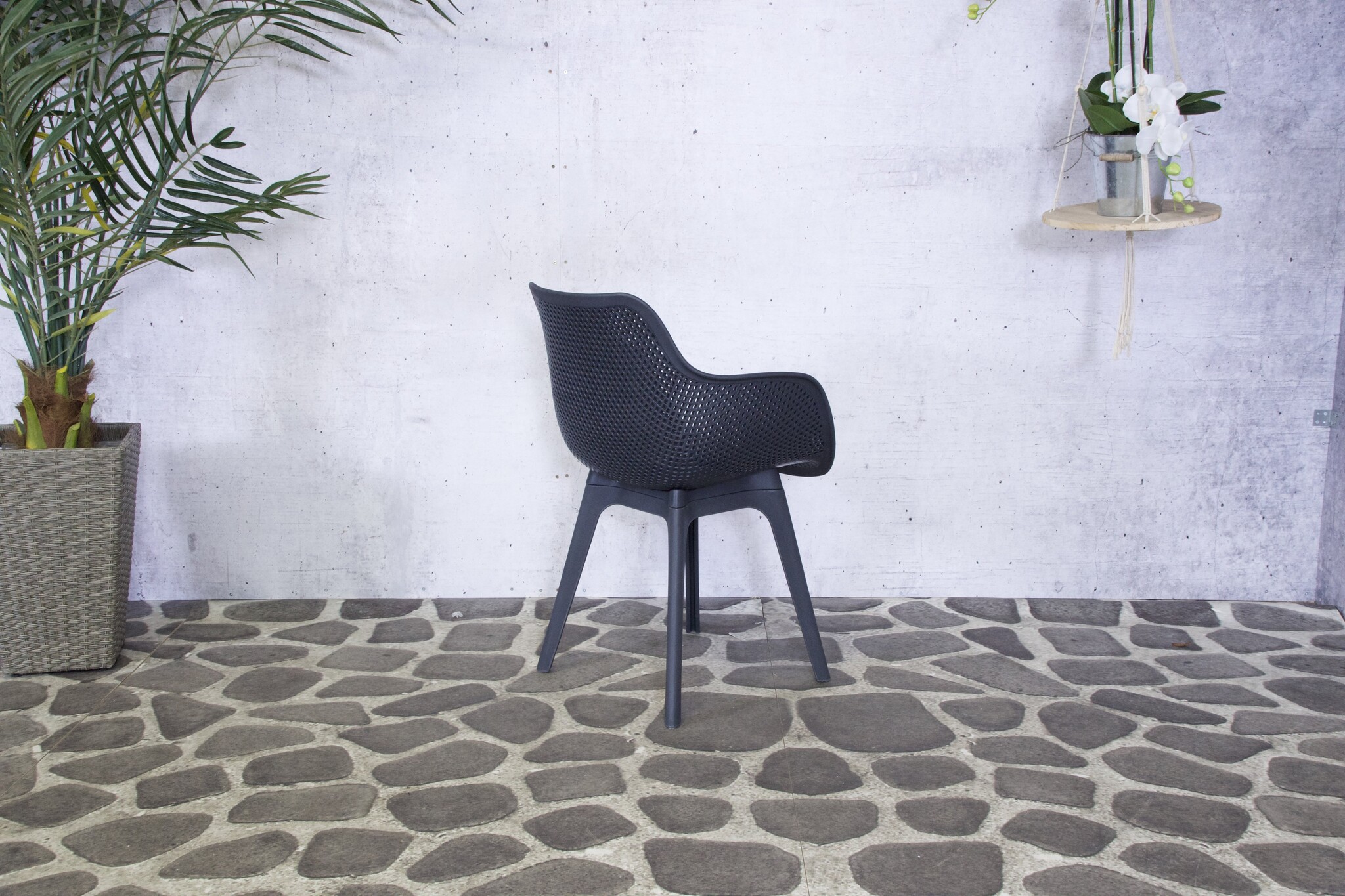 ZOMER-Sens-Line - Jasper Tuinstoel - Grijs - 4 stuks