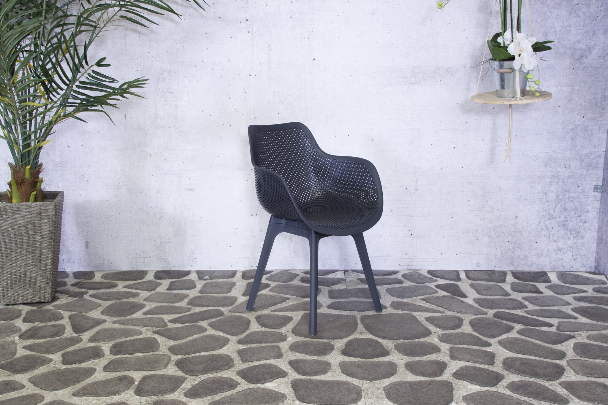 ZOMER-Sens-Line - Jasper Tuinstoel - Grijs - 4 stuks