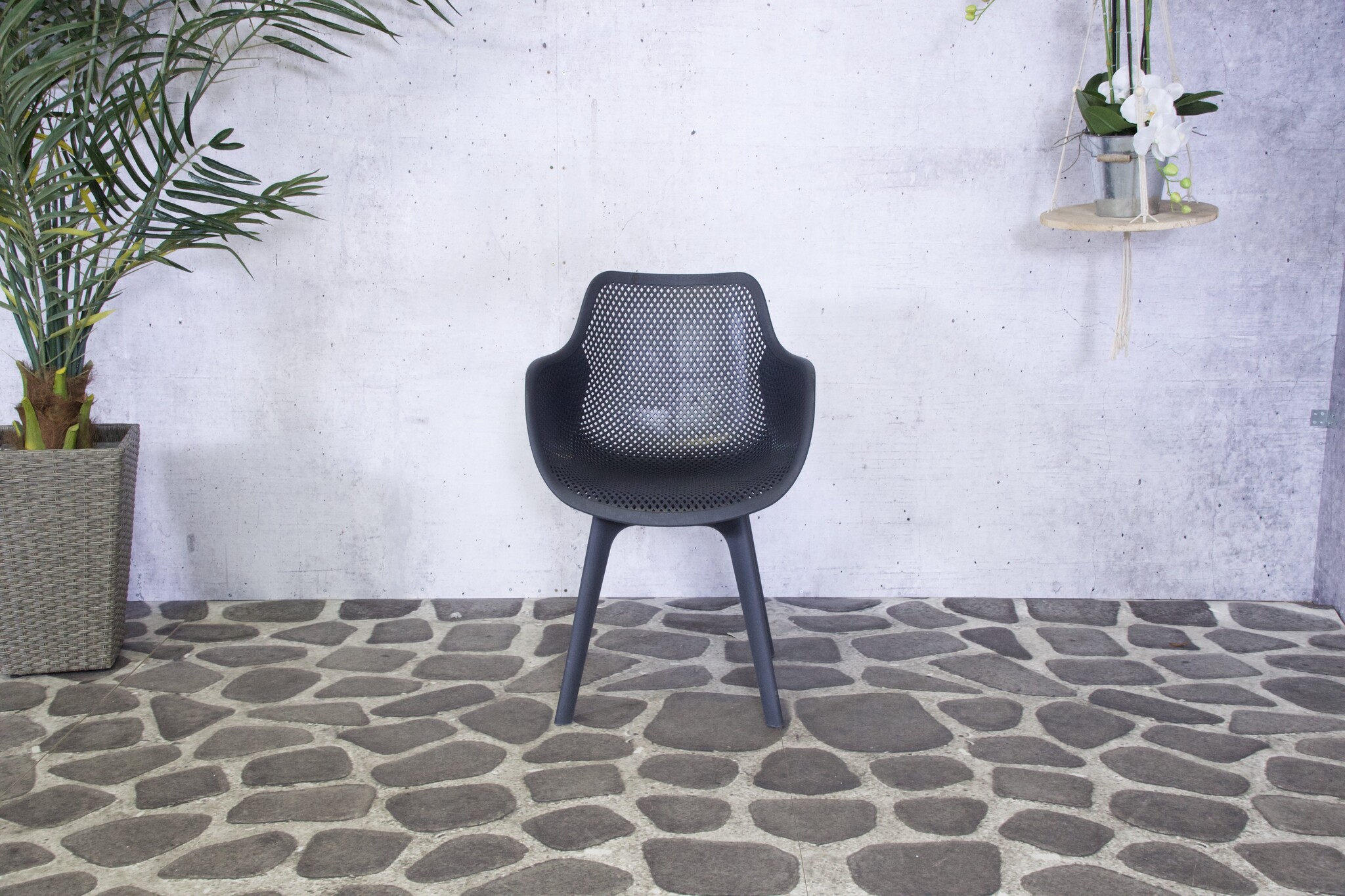 ZOMER-Sens-Line - Jasper Tuinstoel - Grijs - 4 stuks