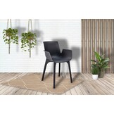 ZOMER-Sens-Line - Jasmine tuinstoel - Kunststof - set van 4 - antraciet